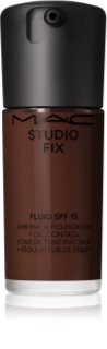 MAC Cosmetics Studio Fix Fluid SPF 15 24HR Matte Foundation + Oil Control mattító alapozó SPF 15 árnyalat NW60 30 ml