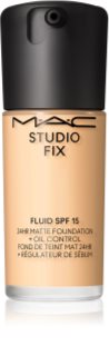 MAC Cosmetics Studio Fix Fluid SPF 15 24HR Matte Foundation + Oil Control mattító alapozó SPF 15 árnyalat NC13 30 ml