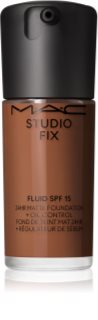 MAC Cosmetics Studio Fix Fluid SPF 15 24HR Matte Foundation + Oil Control mattító alapozó SPF 15 árnyalat NW53 30 ml