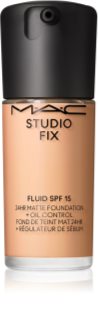 MAC Cosmetics Studio Fix Fluid SPF 15 24HR Matte Foundation + Oil Control mattító alapozó SPF 15 árnyalat N6.5 30 ml