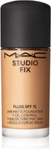 MAC Cosmetics Mini Studio Fix Fluid SPF 15 24HR Matte Foundation + Oil Control mattierendes Make-up SPF 15 Farbton NC30 15 ml