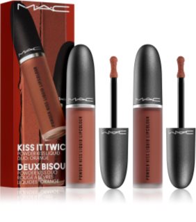 MAC Cosmetics Kiss It Twice Powder Kiss Liquid Duo confezione regalo colore Orange 2 pz