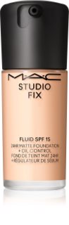 MAC Cosmetics Studio Fix Fluid SPF 15 24HR Matte Foundation + Oil Control mattierendes Make-up SPF 15 Farbton N11 30 ml
