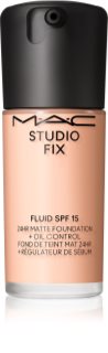 MAC Cosmetics Studio Fix Fluid SPF 15 24HR Matte Foundation + Oil Control mattierendes Make-up SPF 15 Farbton N12 30 ml