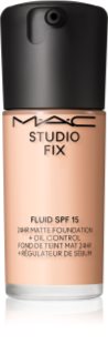 MAC Cosmetics Studio Fix Fluid SPF 15 24HR Matte Foundation + Oil Control mattierendes Make-up SPF 15 Farbton N18 30 ml