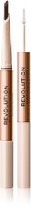 Makeup Revolution Fluffy Brow Filter Duo creion dermatograf cu două capete pentru sprâncene pentru fixare și formă culoare Medium Brown 0.12 g