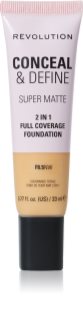 Makeup Revolution Conceal & Define zmatňujúci make-up odtieň F8.5NW 23 ml