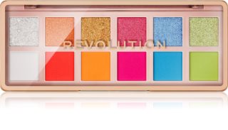 Makeup Revolution The Icon Palette палетка тіней для очей відтінок The Vibrant Icon Brights Palette 12x0.7 гр