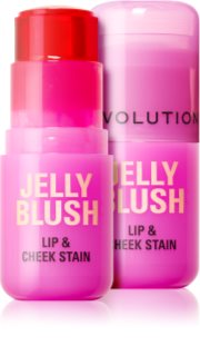 Makeup Revolution Jelly Blush blush em stick nos lábios e maçãs do rosto tom Strawberry Pink 5.5 g