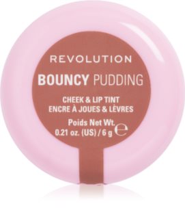 Revolution Bouncy Pudding Lip & Cheek Multibrug Makeup til læber og ansigt Skygge Hazy Nude 6 g