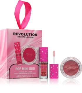 Revolution Pop Mini Duo Hydrating Lip Oil & Blush gift set for women 1 pc