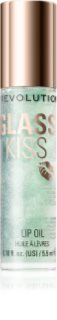 Revolution Glass Kiss trblietavý olej na pery odtieň Pixiedust Green 5.5 ml