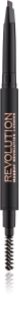 Makeup Revolution Duo Brow Definer precíz szemöldökceruza árnyalat Dark Brown 0.15 g