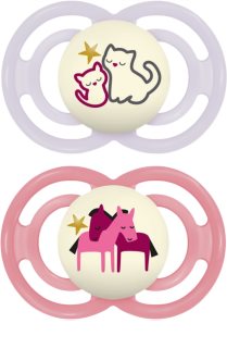 MAM Perfect Night 6m+ биберон Purple/ Pink 2 бр.