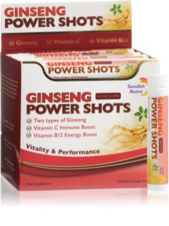 Swedish Nutra Ginseng Power Shots fiole pentru întărirea maximă a imunității aroma Ginger 20x25 ml