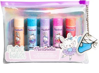 Martinelia Magic Ballet Lip Balm Set ajakfény szett tokkal gyermekeknek 5x3,6 g