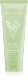 Mary&May Houttuynia Cordata + Tea Tree Cleansing Foam mélyisztító hab az arcbőr megnyugtatására 150 ml