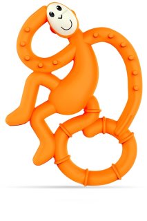 Matchstick Monkey Mini Monkey Teether dentaruolo con un ingrediente antimicrobico Orange 1 pz