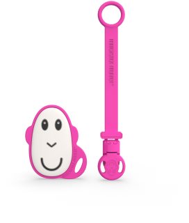 Matchstick Monkey Flat Face Teether & Soother Clip Gavesæt til børn Pink