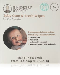 Matchstick Monkey Baby Gum & Teeth Wipes 0 m+ Rengöringsservetter för tänder, tunga och tandkött 1 st.