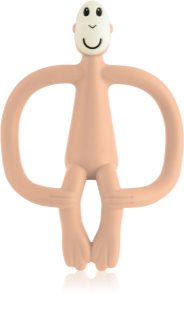 Matchstick Monkey Teething Toy and Gel Applicator zobu rotaļlieta ar divkārša lietojuma otu Peach Salmon 1 gab.