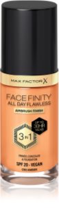 Max Factor Facefinity All Day Flawless tartós alapozó SPF 20 árnyalat 90 Amber 30 ml