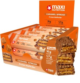 MaxiNutrition Waffle Protein Bar barretta proteica aroma Caramel 12x40 g