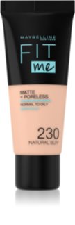 MAYBELLINE NEW YORK Fit Me! Matte+Poreless fond de teint matifiant pour peaux normales à grasses teinte 230 Natural Buff 30 ml