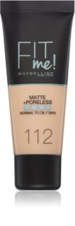 MAYBELLINE NEW YORK Fit Me! Matte+Poreless fondotinta matte per pelli normali e miste colore 112 Soft Beige 30 ml