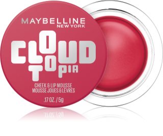 MAYBELLINE NEW YORK CloudTopia blush cremoso mate nos lábios e maçãs do rosto tom 02 Ethernal Rouge 5 g