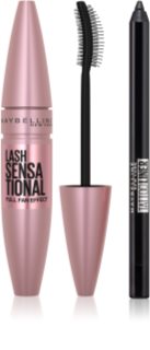 MAYBELLINE NEW YORK Make-Up Set mascara e eyeliner confezione conveniente 01 - Very Black 2x1 pz