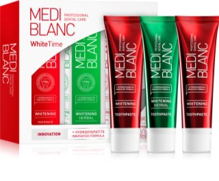 MEDIBLANC Dental Care White Time Set fogápoló készlet A fényes fehér fogakért 3x100 ml