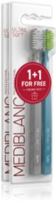 MEDIBLANC Set TB Ultra Soft Grey Blue + Ultra Soft Pink Blue Duopack toothbrushes