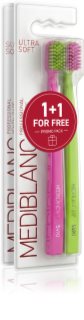 MEDIBLANC Set TB Ultra Soft Pink Green + Super Soft Dpink Blue Duopack Zahnbürsten