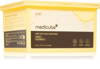 medicube Deep Vita C Daily Quick Mask Feuchtigkeitsspendende Tuchmaske zum vereinheitlichen der Hauttöne Grosspackung 30 St.