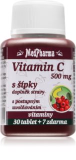 MedPharma Vitamin C 500 mg s šípky tablety pro normální funkci imunitního systému a ochranu buněk před oxidativním stresem 37 tbl