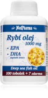 MedPharma Rybí olej 1000 mg tobolky pro normální činnost srdce a mozku 107 cps