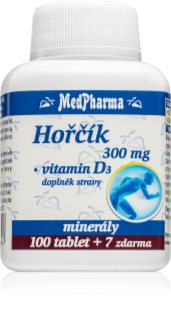 MedPharma Hořčík 300mg + Vitamin D tablety pro podporu zdraví kostí a zubů 107 tbl