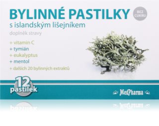 MedPharma Bylinné pastilky s islandským lišejníkem pastilky pro podporu zdraví dýchacích cest