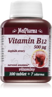 MedPharma Vitamin B12 500 µg tablety pro podporu snížení míry únavy a vyčerpání 107 tbl
