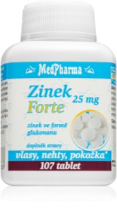 MedPharma Zinek 25mg Forte tablety pro vlasy, nehty a pokožku 107 tbl
