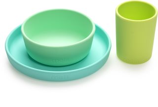 Melii Feeding Set ensemble de table Mint, Blue, Lime