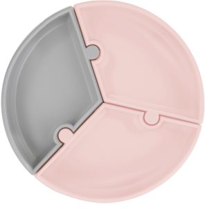 Minikoioi Puzzle Pinky Pink/ Powder Grey piatto diviso con ventosa 1 pz