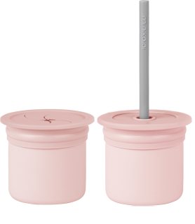 Minikoioi Sip+Snack Set комплект за хранене за деца Pinky Pink / Powder Grey 1 бр.