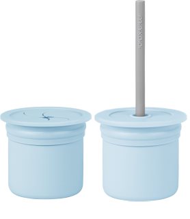 Minikoioi Sip+Snack Set комплект за хранене за деца Mineral Blue / Powder Grey 1 бр.