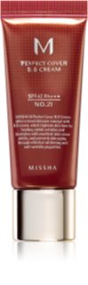 Missha M Perfect Cover BB Crème met zeer hoge UV Factor Bescherming Kleine Verpakking Tint No. 21 Light Beige SPF 42/PA+++ 20 ml