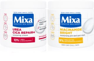 Mixa Sensitive Skin Expert conjunto para iluminação e hidratação