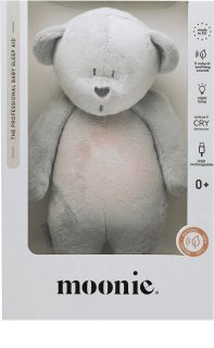 Moonie Bear 2.0 Organic Silver przytulanka do spania z melodią 1 szt.