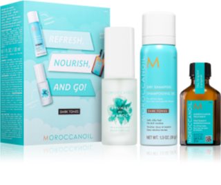 Moroccanoil Refresh, Nourish, and Go! (Dark Tones) set for dark hair for women