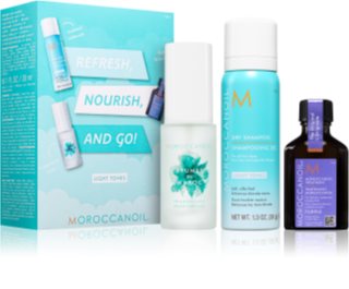 Moroccanoil Refresh, Nourish, and Go! (Light Tones) set para cabello rubio para mujer